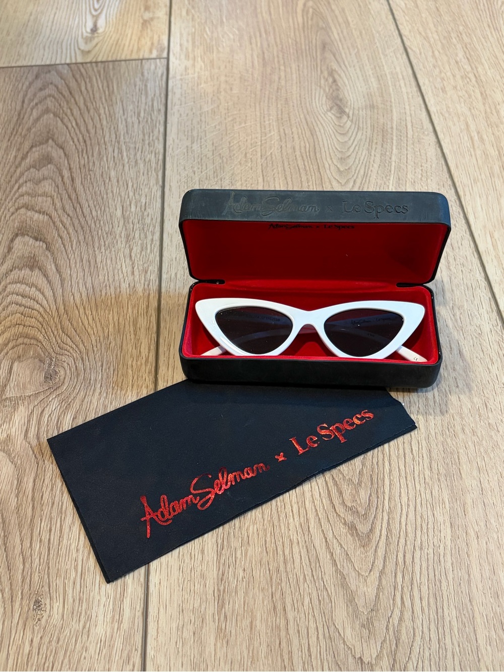 Adam Selman x Le Specs The Last Lolita White Cat Eye Sunglasses